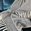 Chunky Black Stripe Alpaca Throw